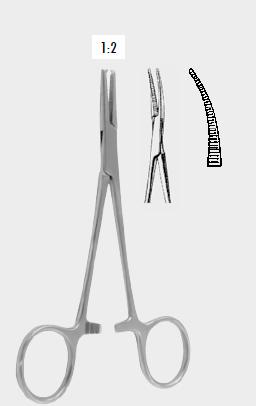 Затискач ХОЛСТЕДА (HALSTED) кровоспинний типу «москіт», вигнутий, 21,0 см (cm), 1х2 зубці